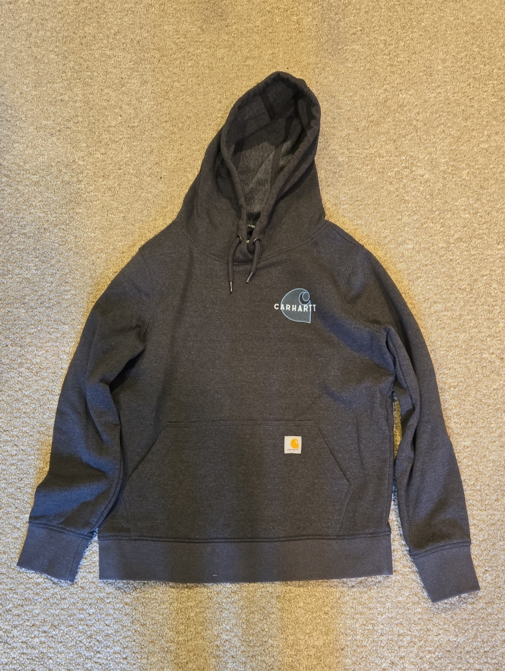 Carhartt Men’s Charcoal Crewneck Hoodie with Small Logo